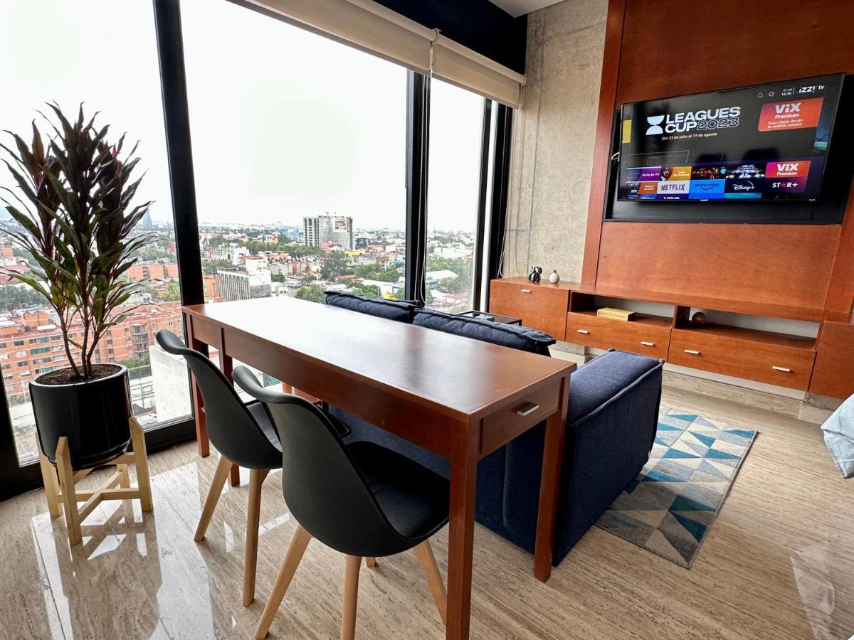 Loft Con Increible Vista Zona Polanco Condesa - Gym Y Business Center Apartment Kota Meksiko Bagian luar foto